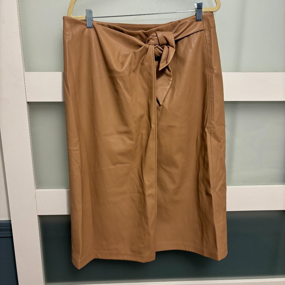 Pleather Tan Skirt Long